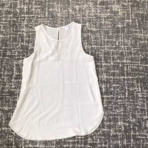 Club Monaco silk camisole with V-neck illusion
